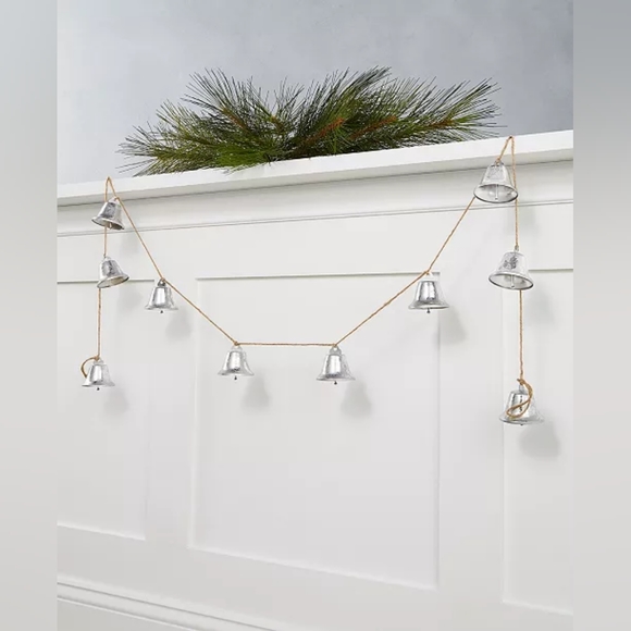 Martha Stewart Silver Woods Silver Bells Garland, Created for Macy's - Picture 1 of 4
